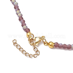 304 Stainless Steel with Glass Round Beaded Necklaces for Women&nbsp;NJEW-JN04684