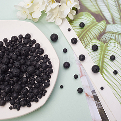 5 Style Natural Lava Rock Round Beads Strands&nbsp;G-CJ0001-52