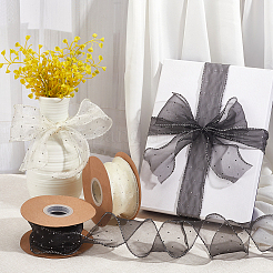 20 Yards 2 Colors Polyester Ribbon with Rhinestone&nbsp;OCOR-CY0001-36A
