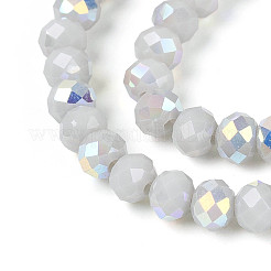 AB Color Plated Opaque Glass Rondelle Beads Strands&nbsp;EGLA-T029-4mm-09M