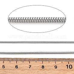 304ステンレススチールラウンドスネークチェーン  ハンダ付け  ステンレス鋼色  1.6mm&nbsp;CHS-M009-01P-02