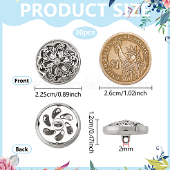 合金シャンクボタン  中空フラットラウンド  1穴  プラチナ  22.5x12mm  穴：2mm&nbsp;FIND-WH0199-427P