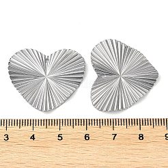 変色しない304ステンレススチールペンダント  ハートチャーム  ステンレス鋼色  25.5x29.5x2mm  穴：1.5mm&nbsp;STAS-Q308-02P