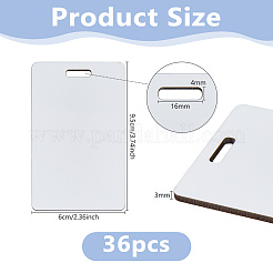 MDF製荷物タグ36個  長方形  ホワイト  95x60x3mm  穴：16x4mm&nbsp;AJEW-DC0004-03