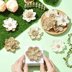 24Pcs 6 Styles Flower Burlap Ornament Accessories&nbsp;DIY-CJ0003-14