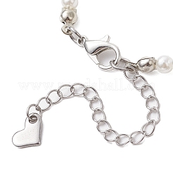 女性用 ABS プラスチック模造真珠ビーズブレスレット  アクリルと  花  6-7/8インチ(17.6cm)+エクステンダー: 62mm&nbsp;BJEW-JB11872-02