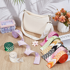 9Pcs 9 Colors Rhombus Vintage Jacquard Polyester Ribbon&nbsp;OCOR-PH0007-44