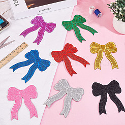 8Pcs Bowknot Embroidery Cloth Iron On/Sew On Patches&nbsp;DIY-WH0589-54