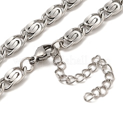 304ステンレススチールルマキナチェーンネックレス  ステンレス鋼色  17.72インチ（45cm）  リンク：11x5x1.7mm&nbsp;NJEW-C060-01C-P