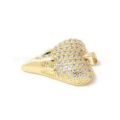 Brass Micro Pave Clear Cubic Zirconia Pendants&nbsp;ZIRC-I071-03G-03