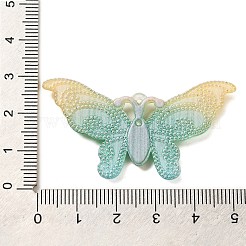 グラデーションカラー樹脂ペンダント  黄金の鉄のパーツと  蝶  きいろ  26x50.5x3.5mm  穴：1.5mm&nbsp;RESI-Q012-03F