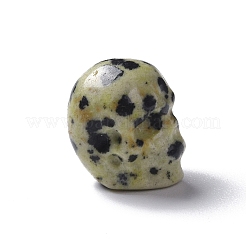 天然ダルメシアンの碧玉ビーズ  スカル  13x10x11.5mm  穴：1mm&nbsp;G-I352-02