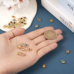 34Pcs 17 Colors 304 Stainless Steel Rhinestone Connector Charms&nbsp;STAS-TA0002-24
