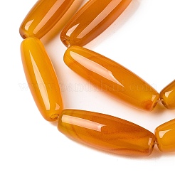 天然瑪瑙染めビーズ連売り  ライス  オレンジ  39.5~41x11~15mm  穴：3mm  約10個/連  15.35~16''（39~40センチメートル）&nbsp;G-T138-230H