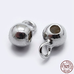 変色防止ロジウムメッキ スターリングシルバーチューブベイル925個  ループベイル  プラチナ  7x3.5x4mm  穴：1.5mm&nbsp;LS-STER-K167-047B-P