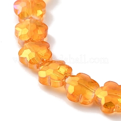 電気メッキガラスビーズセット  スモモの花  オレンジ  10x10x5mm  穴：1mm  約70個/連  25.83''（65.6センチメートル）&nbsp;EGLA-B006-04A-HR01