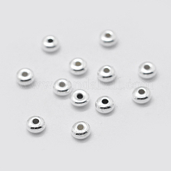 925スターリングシルバースペーサービーズ  ロンデル  銀  3x1.5mm  穴：1mm  約90個/5g&nbsp;STER-K171-38S-01