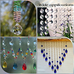 80Pcs Transparent Faceted Glass Connector Charms&nbsp;GLAA-SP0001-88D-01