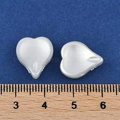 ガラスの輪郭の真珠ビーズ  パールカラーの  ハート  ホワイト  15x13x5mm  穴：1mm&nbsp;HY-Z001-07