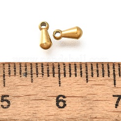 304ステンレススチールチャーム  ティアドロップチャーム  イオンプレーティング（ip）  ゴールドカラー  5.5x2mm  穴：0.9mm&nbsp;STAS-D288-08G
