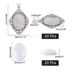 DIY Blank Dome Rhombus Pendant Making Kit&nbsp;DIY-NB0007-91