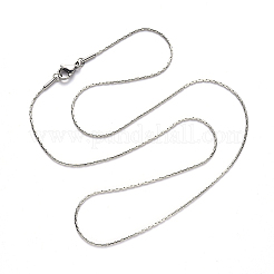 変色しない304ステンレススチールボストンリンクチェーンネックレス  カニカン付き  ステンレス鋼色  19.68インチ（50cm）x0.9mm&nbsp;NJEW-S420-005B-P
