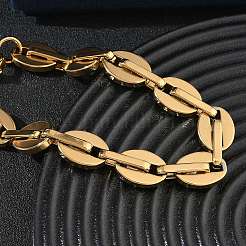 12MM 304 Stainless Steel Oval Link Chain Bracelets&nbsp;SA-CBA2696-13G
