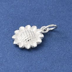 S925 スターリングシルバーチャーム  花  銀  14x11x3mm&nbsp;STER-H115-11C-S