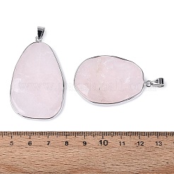 Natural Rose Quartz Pendants&nbsp;G-N362-04P-04