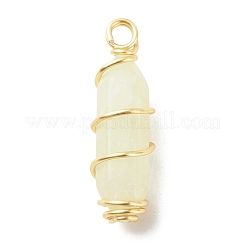 Natural New Jade Double Terminal Pointed Pendants&nbsp;PALLOY-JF01685-01