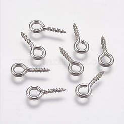 変色防止304ステンレススチール製スクリューアイピンペグベイル  片穴パーツ用  ステンレス鋼色  12x5x1mm  穴：2.5mm&nbsp;X-STAS-K171-52P-12x5mm