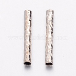 真鍮製チューブビーズ  ストレート  ニッケルフリー  プラチナカラー  サイズ：直径約2mm  長さ15mm  穴：1mm&nbsp;EC057S2x15mm-NF