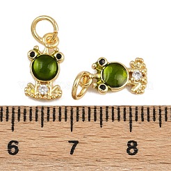 Brass Micro Pave Cubic Zirconia Pendants&nbsp;KK-A269-65G