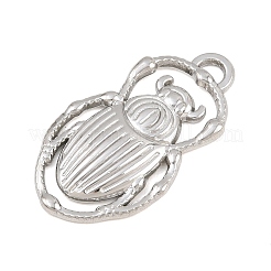 304ステンレスペンダント  カブトムシのチャーム  ステンレス鋼色  27.5x15.5x3mm  穴：1.6x2.5mm&nbsp;SA-CBA6E67-14P