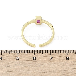 Brass Micro Pave Cubic Zirconia Cuff Rings&nbsp;RJEW-S400-16A-G