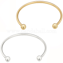 6Pcs 2 Colors Brass Cuff Bangle Making&nbsp;KK-BBC0022-73