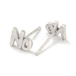 Rack Plated Word No Brass Stud Earrings for Women&nbsp;EJEW-Z048-10B-P