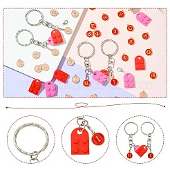 DIY Flat Round with Letter A~Z Alloy Enamel Pendant Keychain Making Kits&nbsp;DIY-CJ0002-77