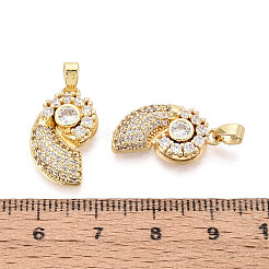 Brass Micro Pave Clear Cubic Zirconia Pendants&nbsp;KK-N259-11G