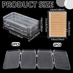 2Pcs PET Plastic Nail Art Storage Box&nbsp;MRMJ-UN0001-022