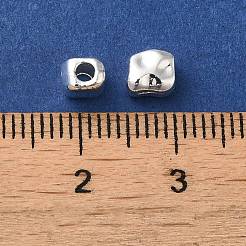 直方体合金ビーズ  長持ちメッキ  ラックめっき  銀  5x4.5x3.5mm  穴：2mm&nbsp;FIND-G066-02S
