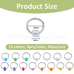 45Pcs 15 Colors 304 Stainless Steel Locking Stitch Markers&nbsp;PALLOY-FH00179