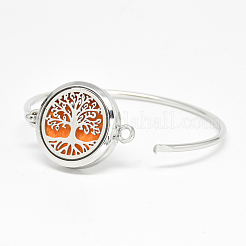 Brass Diffuser Locket Bangles&nbsp;X-BJEW-Q691-11