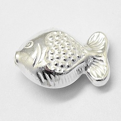 925スターリングシルバービーズ  魚  銀  12.5x8.7x5.8mm  穴：1.3mm&nbsp;LS-STER-G012-04S