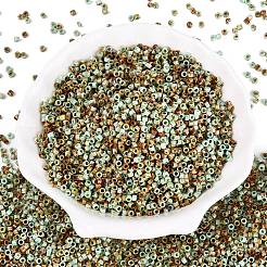 不透明なピカソシリンダーガラスビーズ  丸い穴  ライトシアン  2.5x1.5mm  穴：1.2~1.4mm  約30000個/ポンド&nbsp;SEED-Q039-06A-21