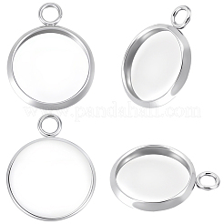 40Pcs 304 Stainless Steel Pendant Cabochon Settings&nbsp;STAS-BBC0010-68