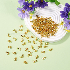 140本2スタイルアロイペンダント  月/星のチャーム  ゴールドカラー  8.5~10x6x2.5mm  穴：1.4~1.6mm  70個/スタイル&nbsp;FIND-TA0011-07