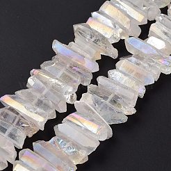 天然水晶ポイントビーズ連売り  染め  ナゲット  15~30x4~8x4~7mm  穴：1mm  8インチ&nbsp;G-K181-B28