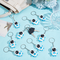 30Pcs 2 Styles Astronaut PVC & Iron Pendant Keychains&nbsp;KEYC-NB0001-84B
