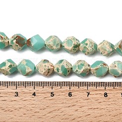 合成寿山石ビーズ連売り  スターカットラウンドビーズ  多面カット  ターコイズ  9~10x9~10x9~10mm  穴：1~1.4mm  約38~40個/連  14.88''（15.08''センチメートル）&nbsp;G-Z119-A01-03A